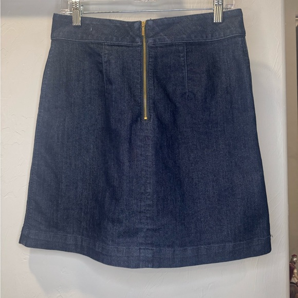 LOFT Dark Blue A-Line Denim Skirt - Picture 2 of 5